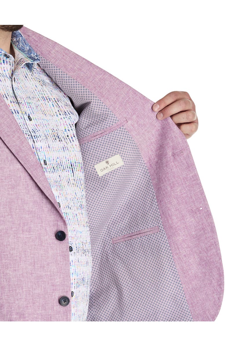Oak Hill by DXL Big & Tall Jacket-Relaxer Linen-Blend Sport Coat, Alternate, color, Purple