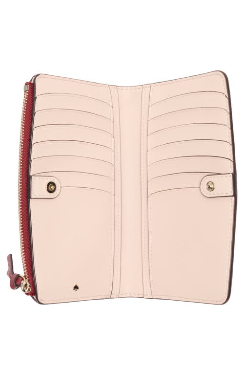 Kate Spade New York Knott Pebble Leather Slim Zip Wallet In Pink