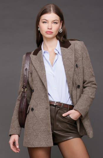 Basket Weave Doubled Breasted Hourglass Blazer