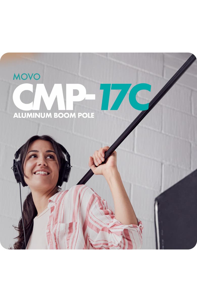 MOVO CMP-17C Professional 9.8' Aluminum Boom Pole for Shotgun Microphones with Internal XLR Cable, Alternate, color, Black