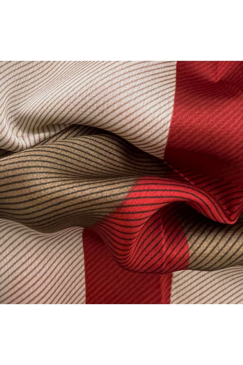 Checkered & Trimmed Ultrasoft Lightweight Scarf, Alternate, color, Brown/Pink
