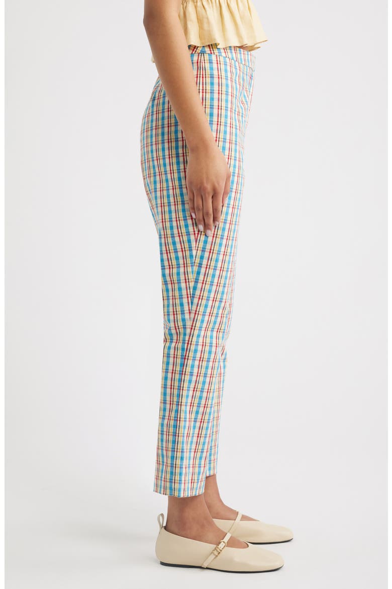 Iria Check Cotton & Linen Capri Pants, Alternate, color, SOFIA CHECK
