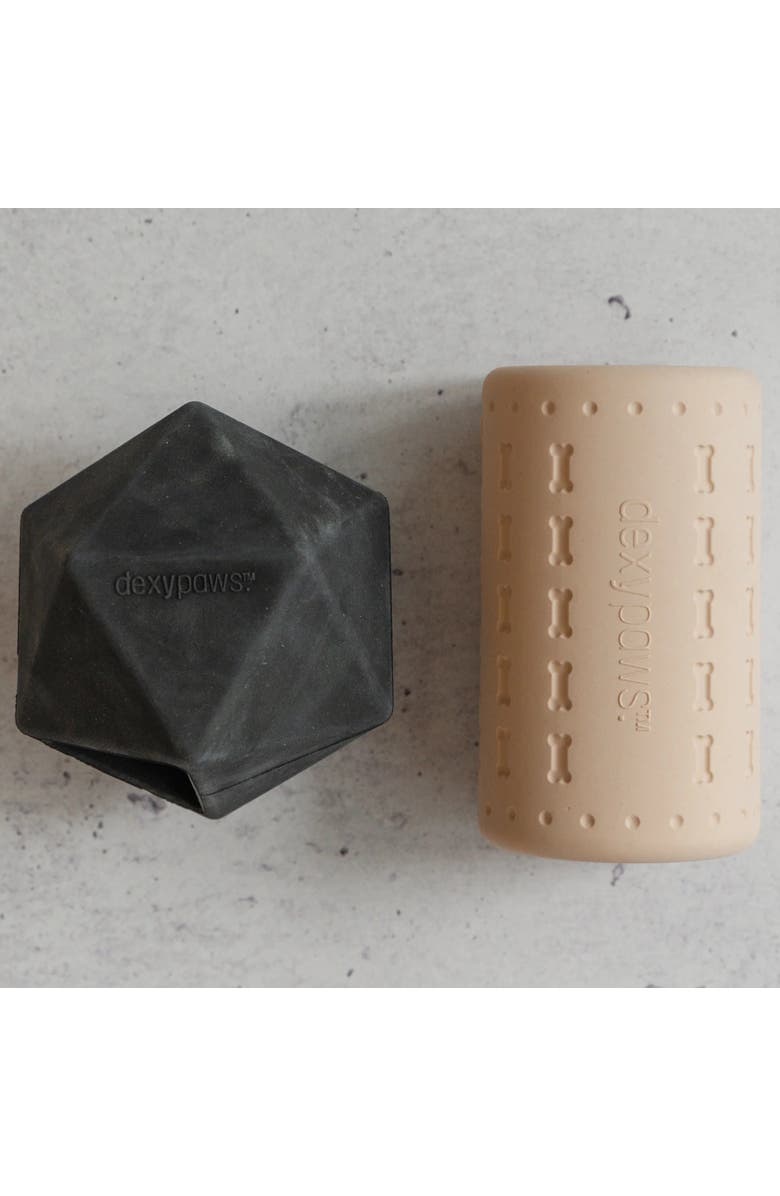 Dexypaws Power Duo Set, Geometric Kong and Cylinder 2 Piece Dog Chew Toys, Alternate, color, Multicolored