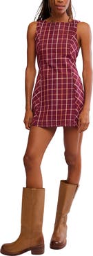 Free People Atlas Plaid Minidress