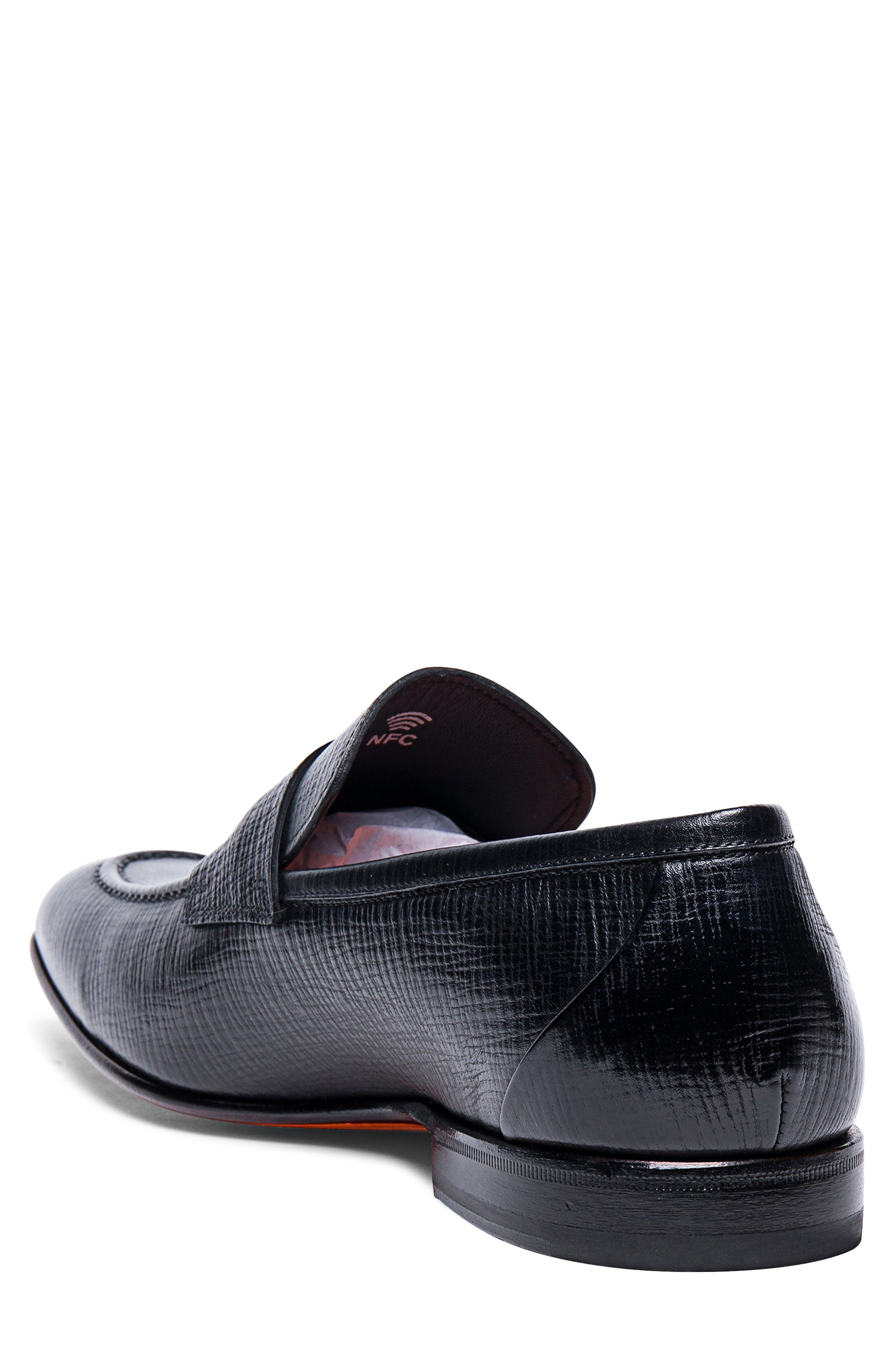 Santoni Gannon Penny Loafer, Alternate, color, Black