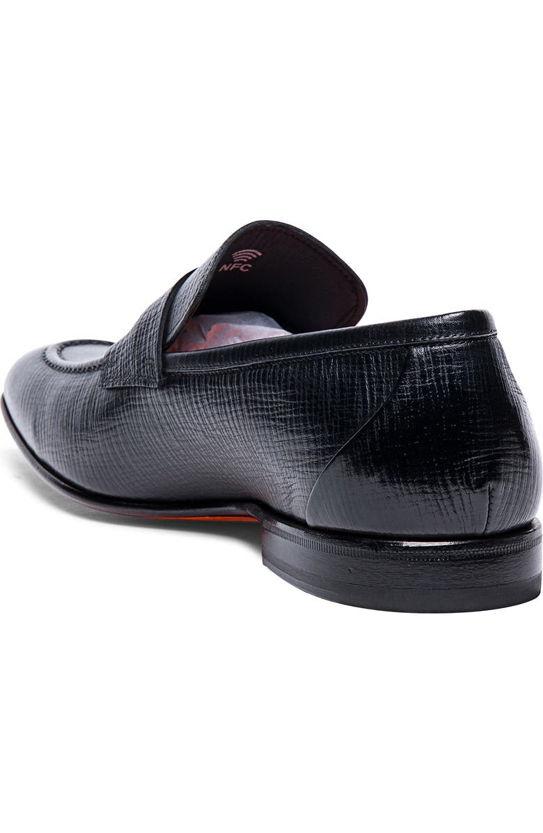 Santoni Gannon Penny Loafer, Alternate, color, Black