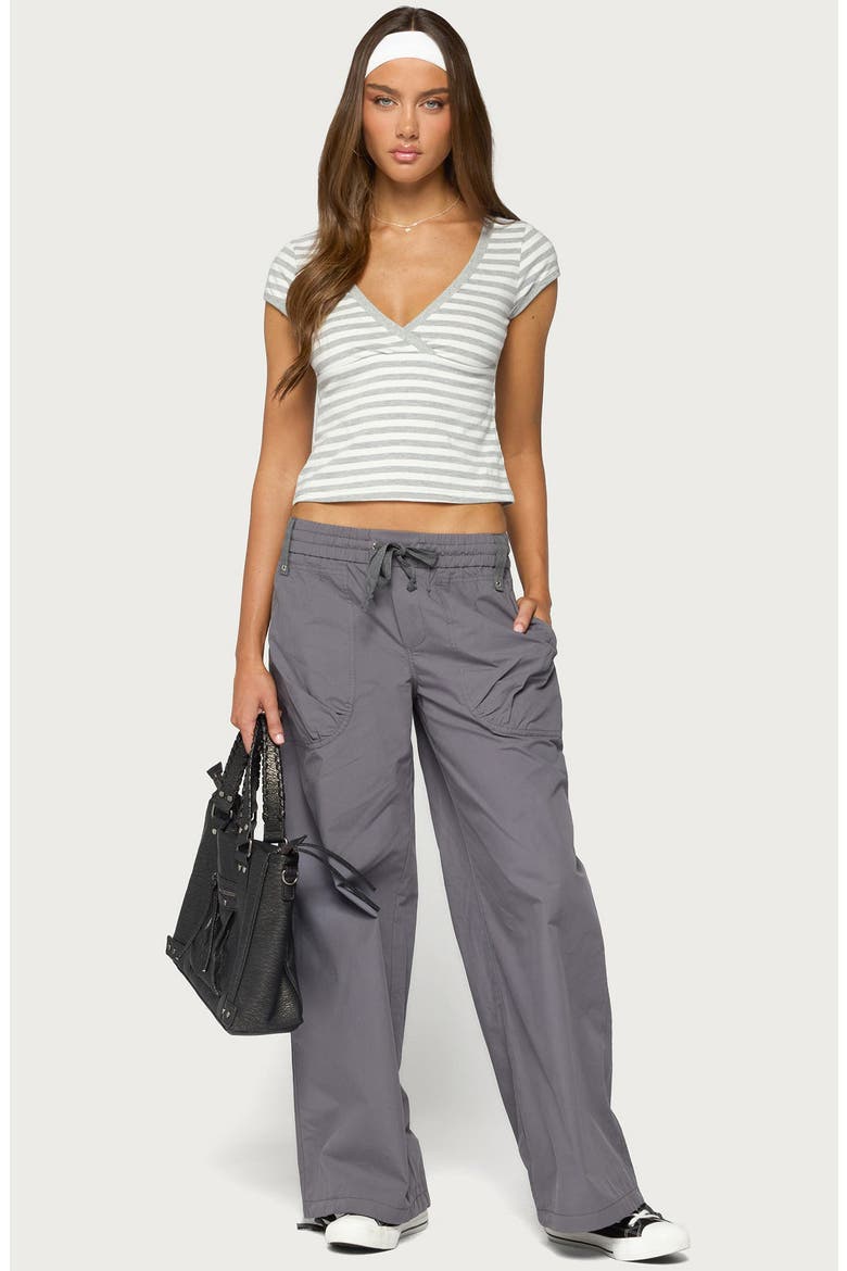 Kathleen Oversized Cotton Cargo Pants, Alternate, color, GRAY