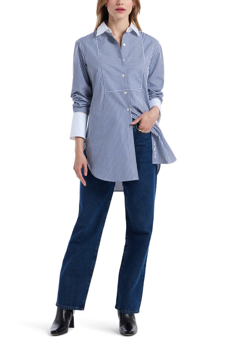 Maude Long Sleeve Shirt, Alternate, color, NAVY