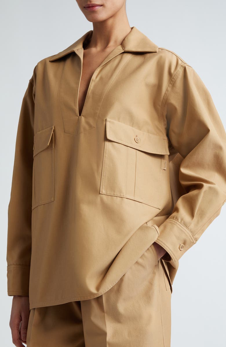 Max Mara Ulrico Long Sleeve Cotton Top, Alternate, color, 