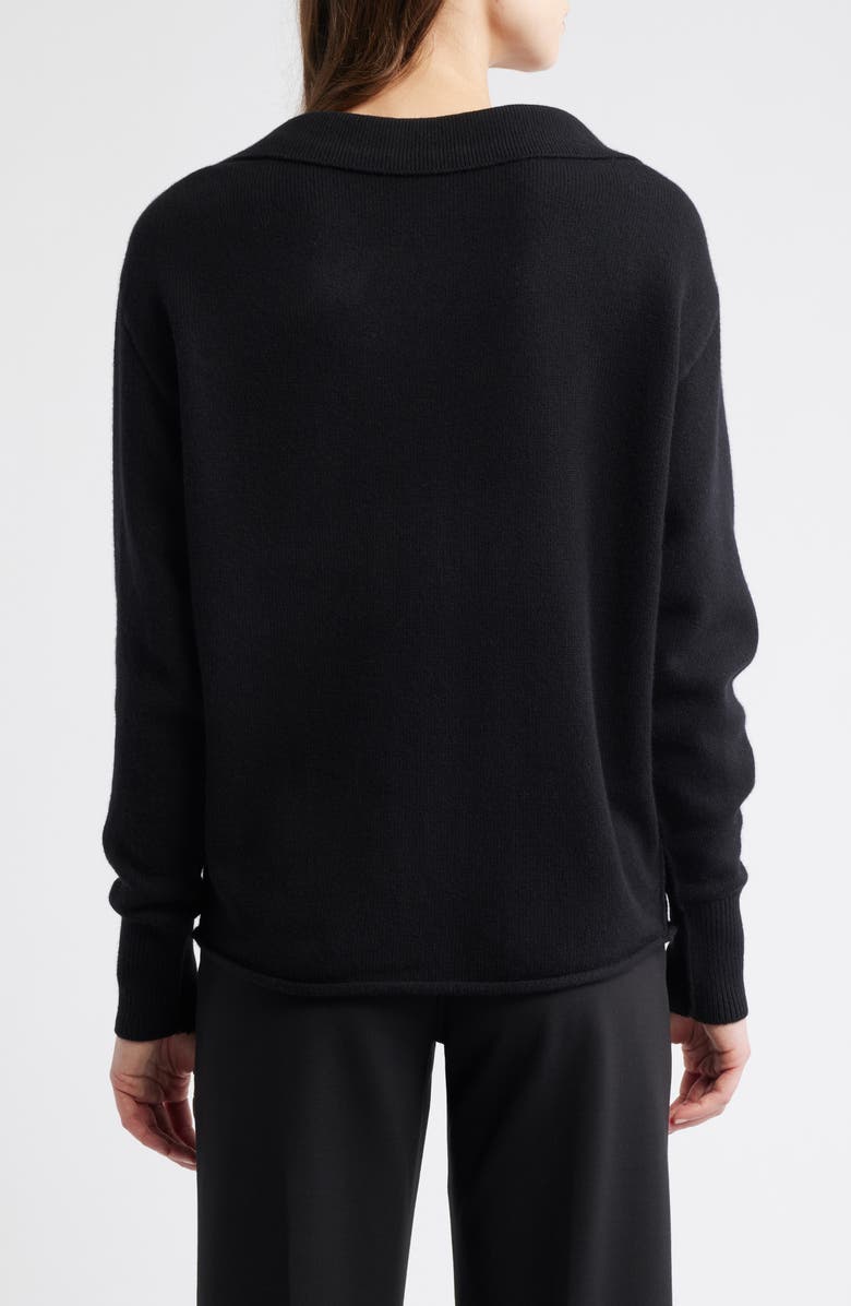 COS Wool Polo Sweater, Alternate, color, Black Dark