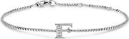 David Yurman Petite Pavé Initial Chain Bracelet in Sterling Silver with Diamonds