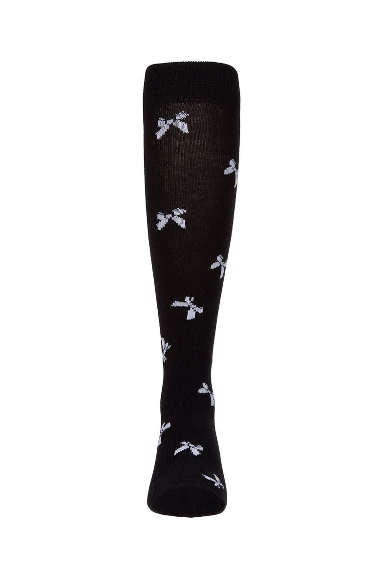 Multi-Bow Knee High Sock, Alternate, color, Black
