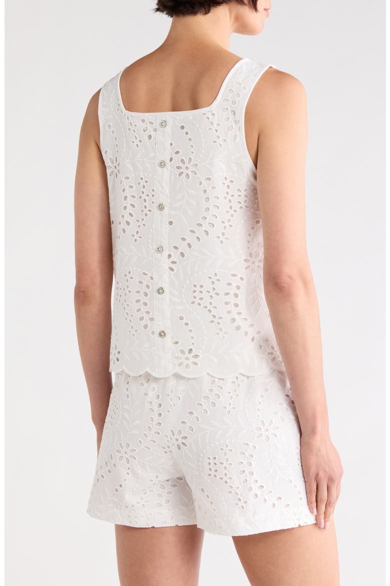 Cotton Eyelet Tank, Alternate, color, WHITE