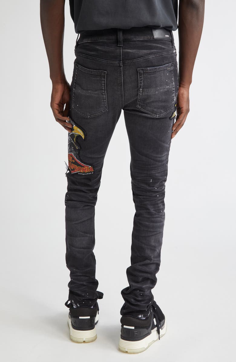 AMIRI Cement Thrasher Skinny Jeans, Alternate, color, Faded Black