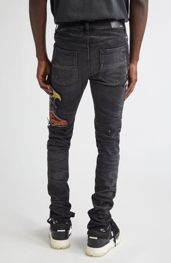 MX1 Ultrasuede Patched Skinny Jeans