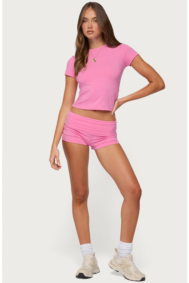 Marleaux Fitted Stretch Cotton T-Shirt, Alternate, color, PINK