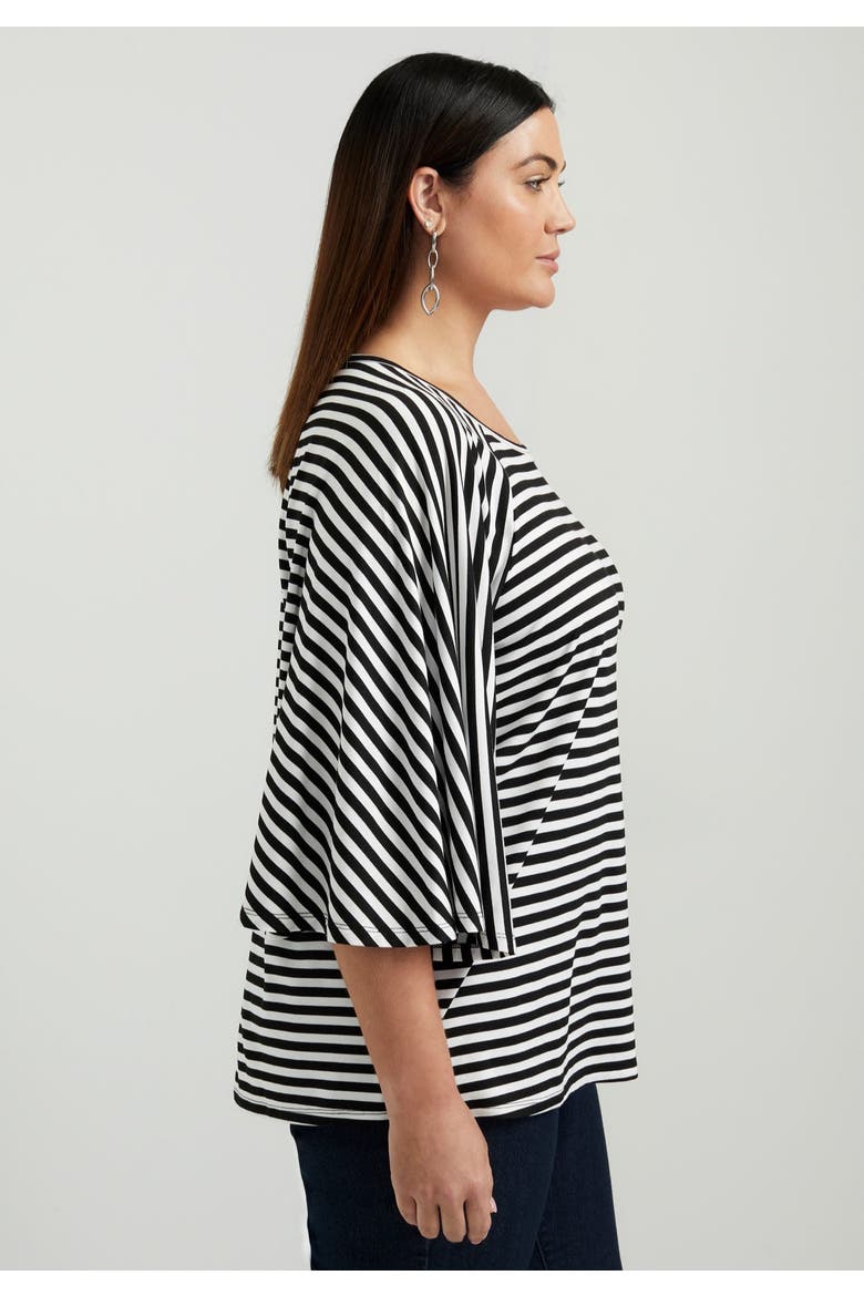 Flared Raglan Sleeve Breton Tee, Alternate, color, BLACK ONYX