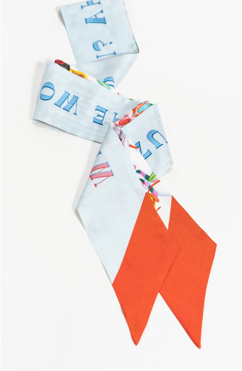 Bond & Grace Wanderer's Whim Silk Twilly Scarf, Alternate, color, Red