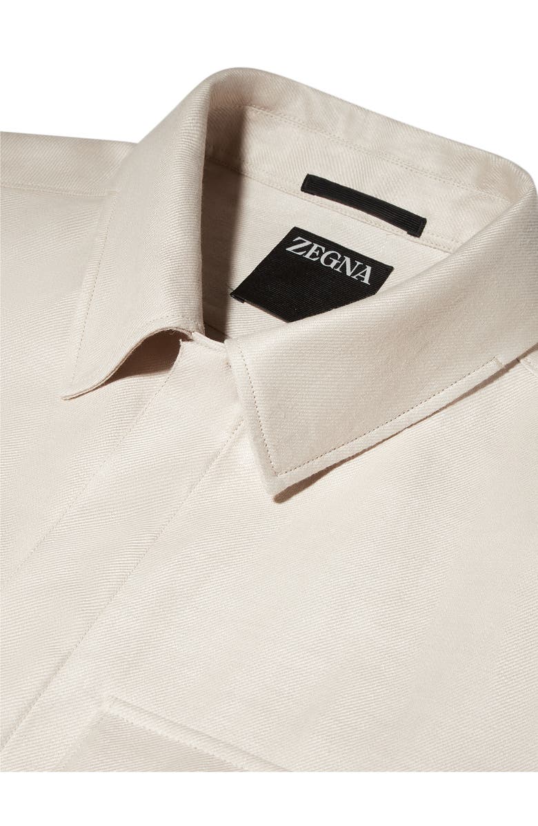 ZEGNA Double Layer Linen Twill Overshirt, Alternate, color, 