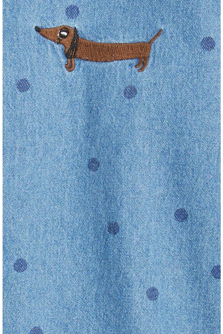 Kids' Dot Print Denim Button-Up Shirt, Alternate, color, BLUE
