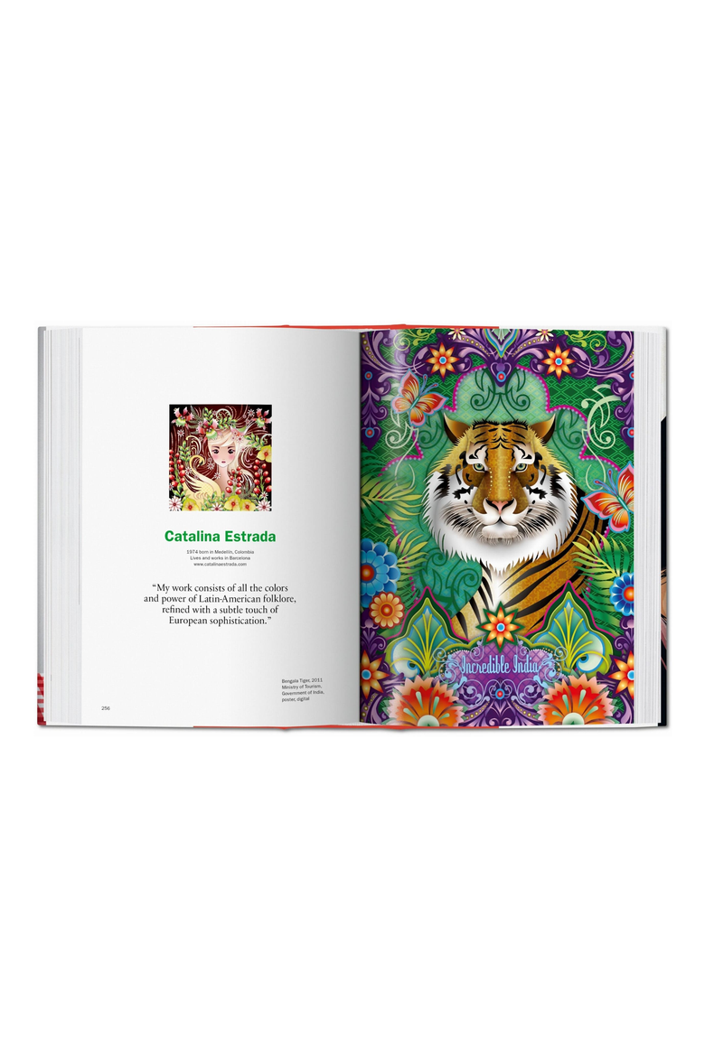 100 Illustrators English French German Book, Alternate, color, White