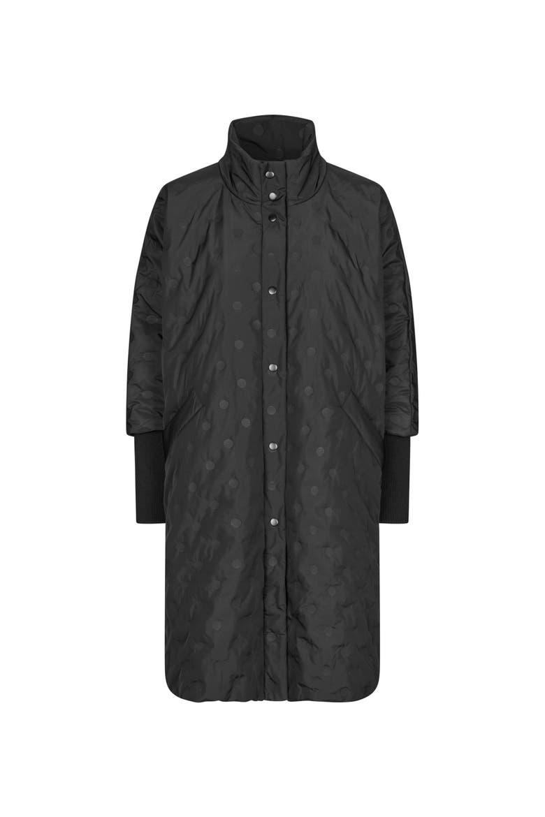 Tilda Long Sleeve High Neck Long Coat, Alternate, color, Black