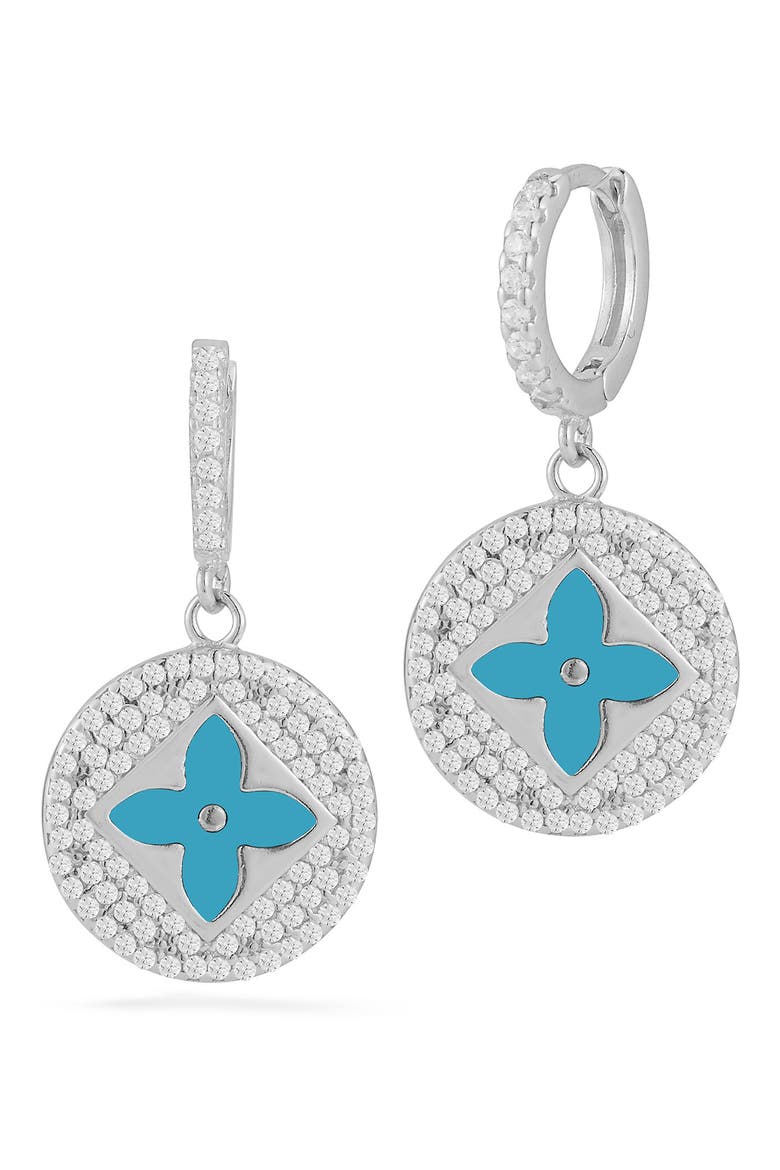 Clover Drop Earrings, Main, color, SILVER