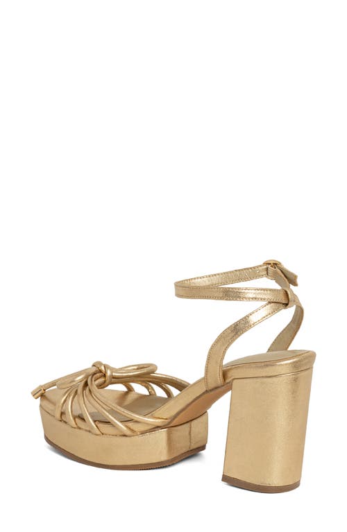 Shushop Edith Ankle Strap Platform Sandal In Gold
