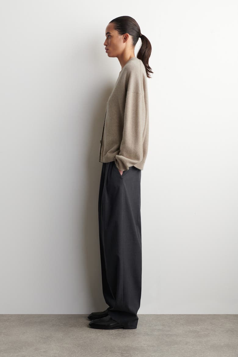 Cashmere V-Neck Cardigan, Alternate, color, BEIGE