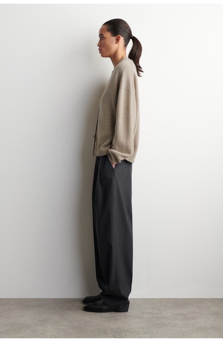 COS Cashmere V-Neck Cardigan, Alternate, color, Beige