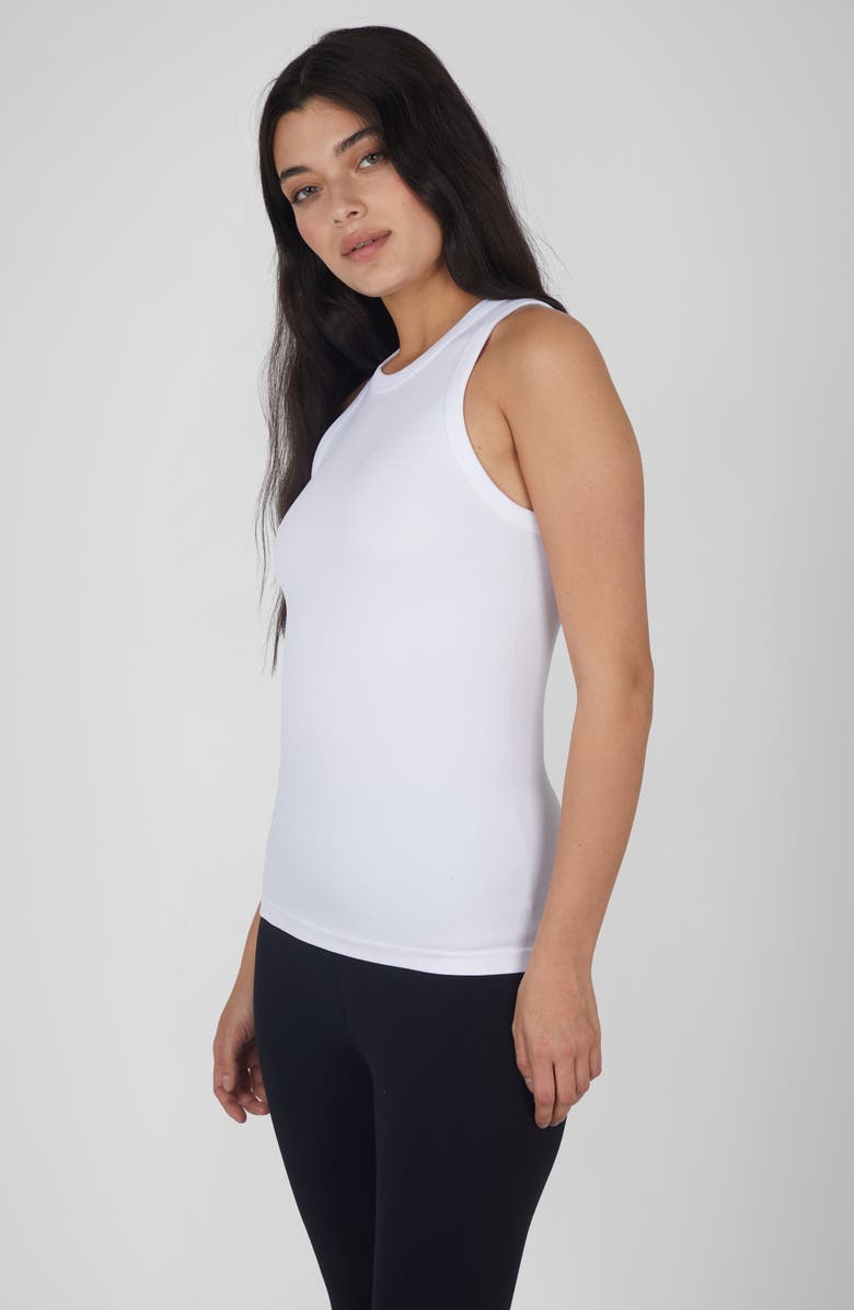 90 DEGREE BY REFLEX 3-Pack Seamless Tank Tops, Alternate, color, Grisaille/ White/ Black