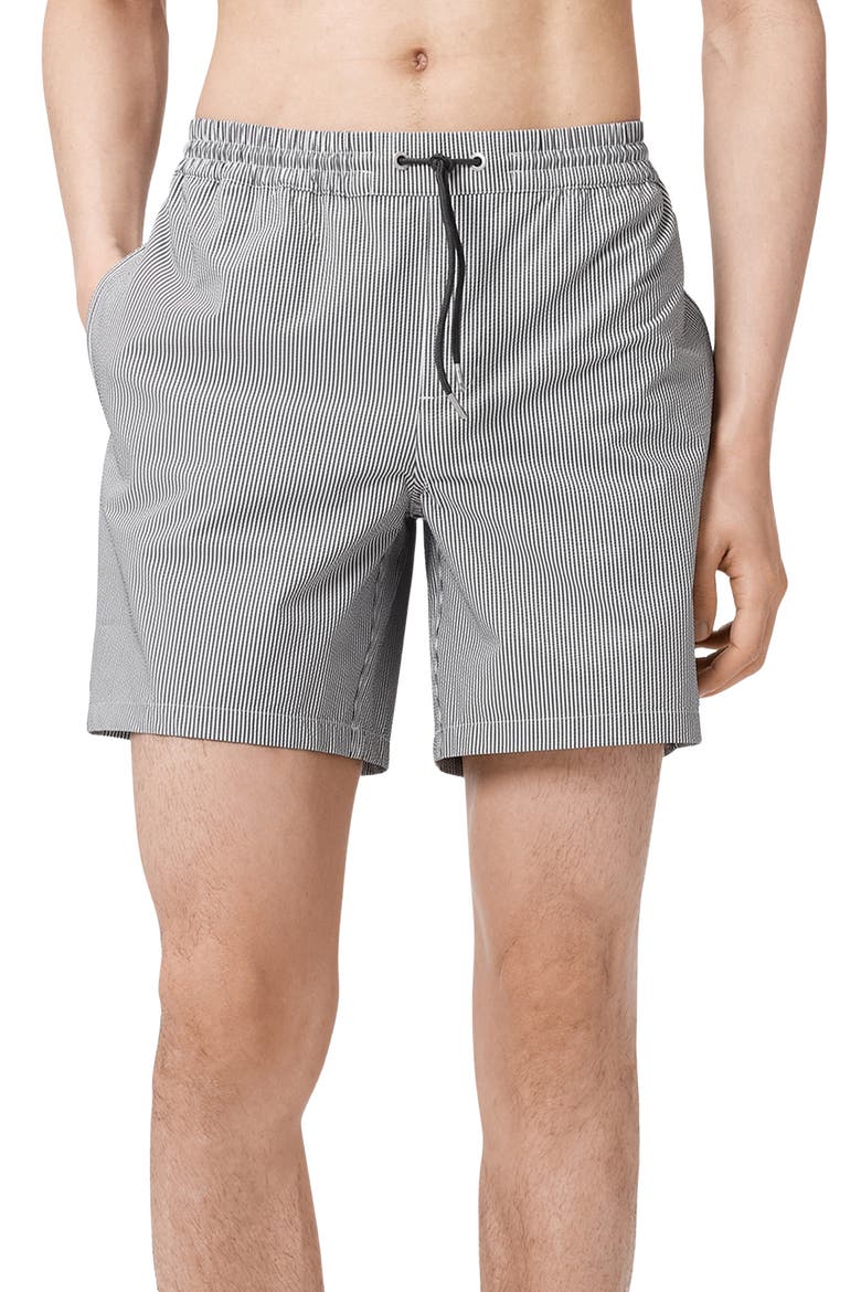 Ciper Stripe Swim Trunks, Main, color, CHALK WHITE/ BLUE