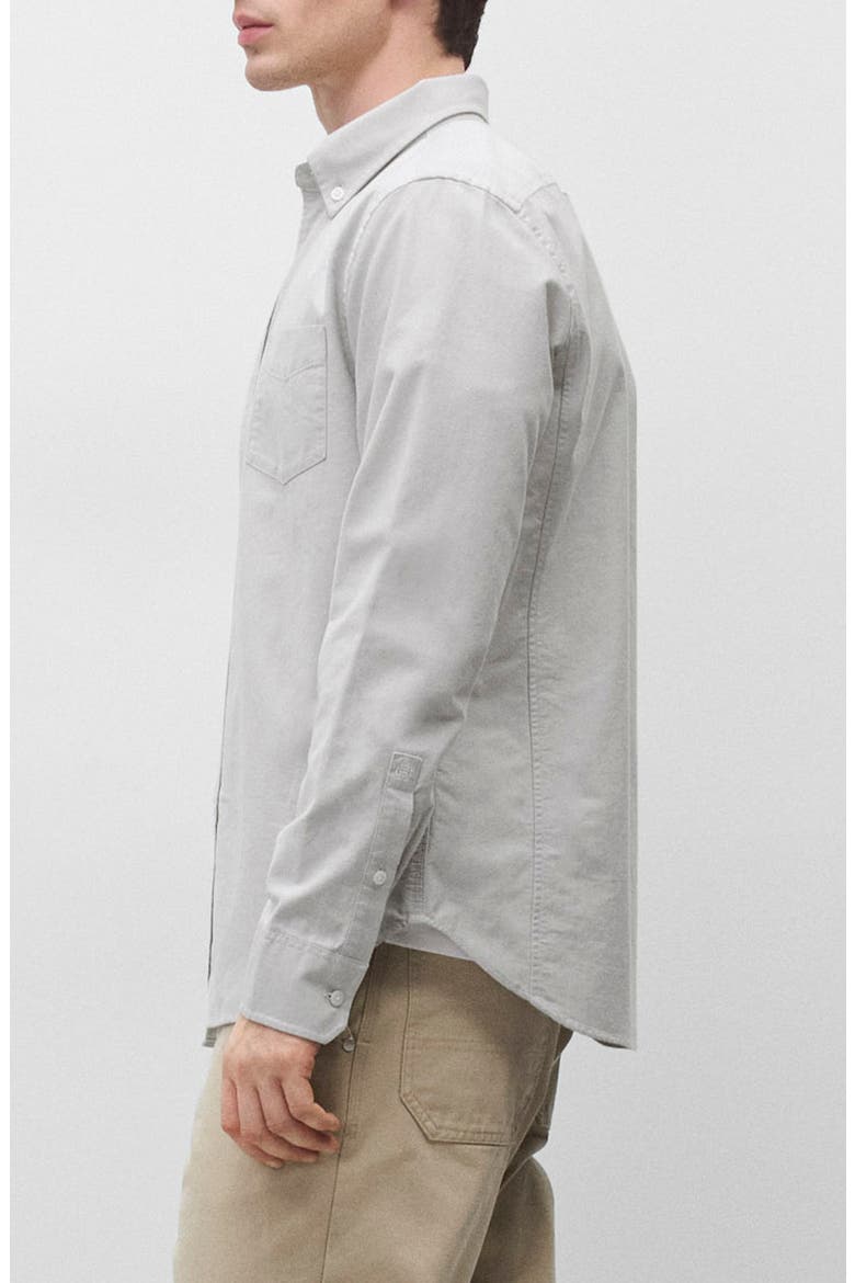 Cotton Oxford Button-Down Shirt, Alternate, color, LIGHT GREY