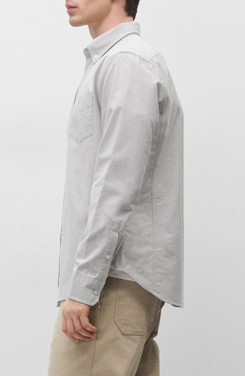 Reigning Champ Cotton Oxford Button-Down Shirt, Alternate, color, Light Grey