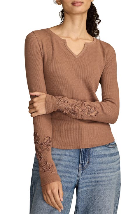 Cutwork Detail Cotton Rib Top