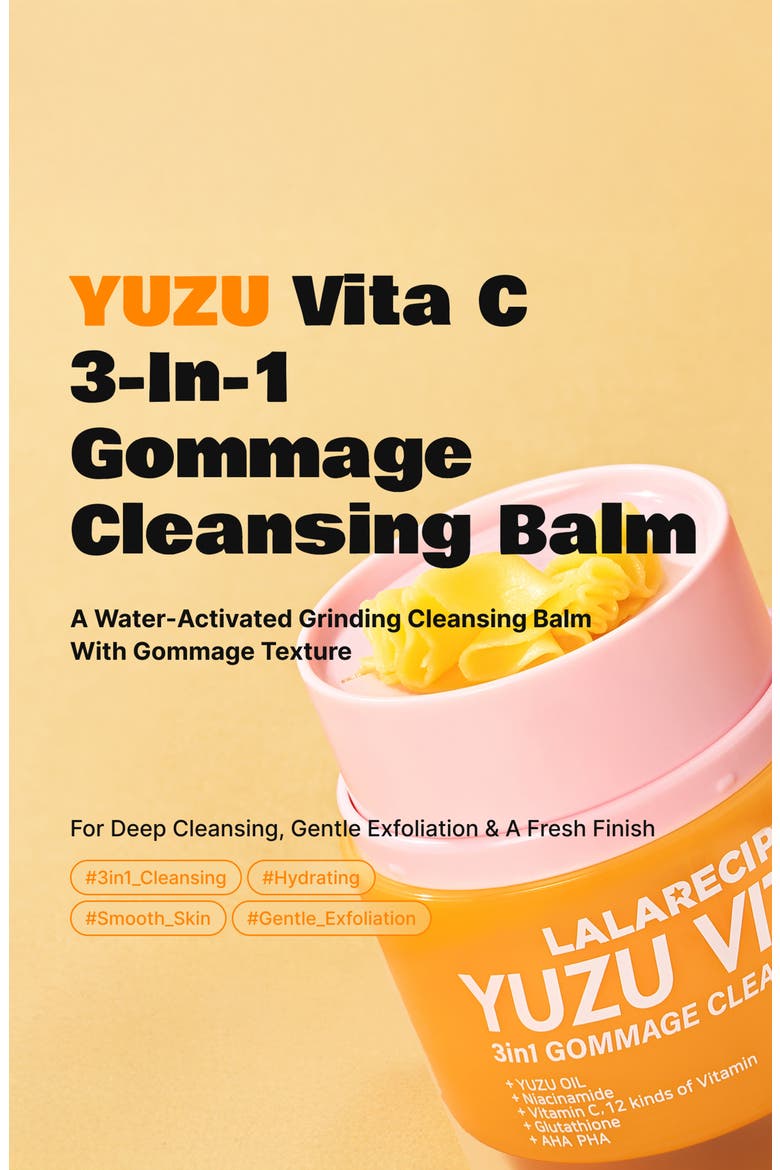 Yuzu Vita C 3-in-1 Gommage Cleansing Balm, Alternate, color, Yellow