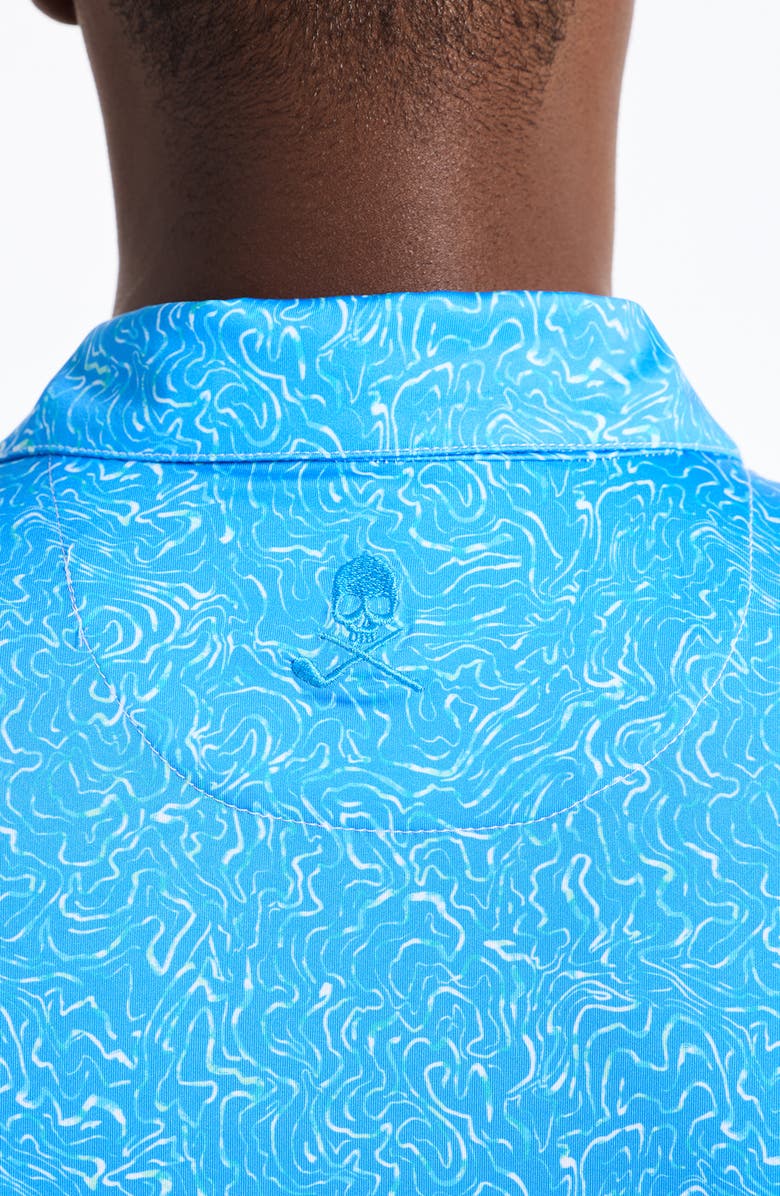 Robert Graham Fairwaysplash Short Sleeve Performance Polo, Alternate, color, Blue