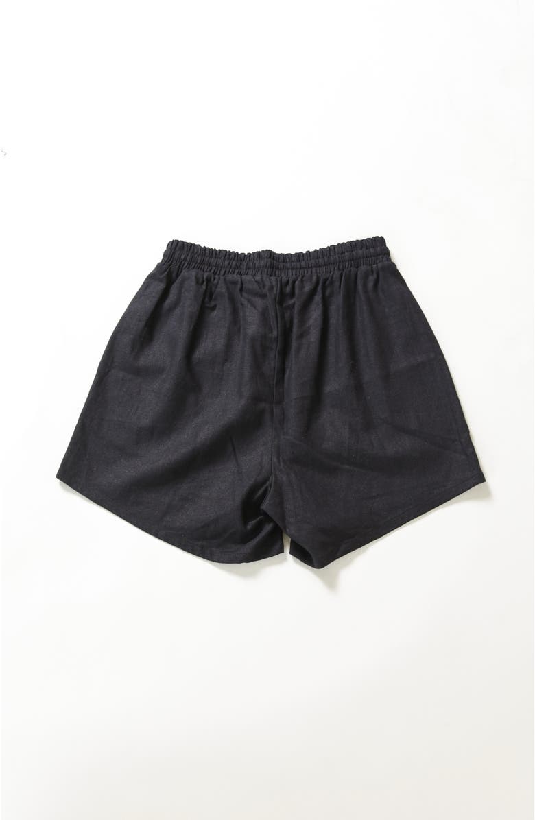 POPLINEN Rita Linen Shorts, Alternate, color, Black
