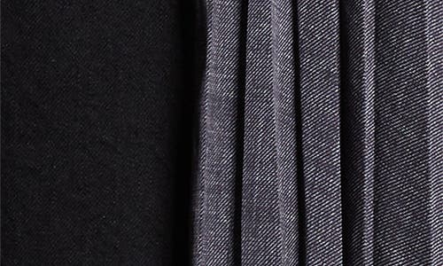 Sacai Mixed Media Midi Skirt In Black