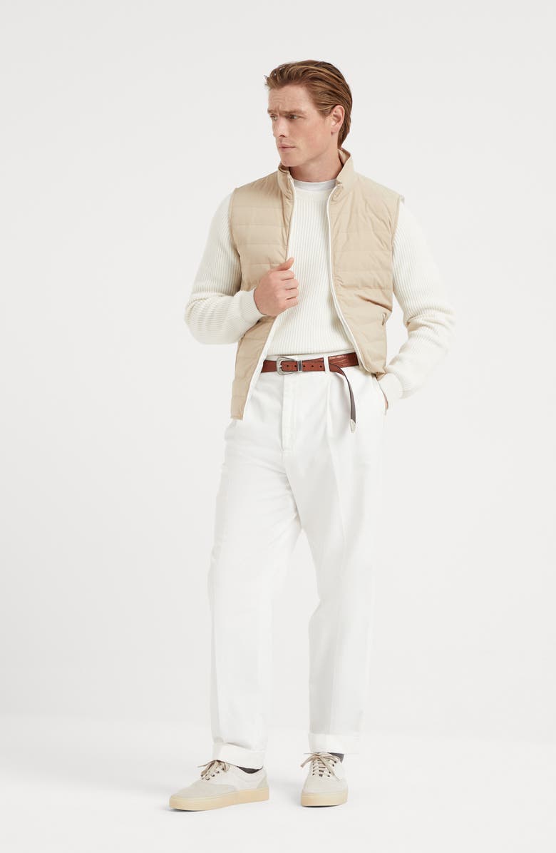 Brunello Cucinelli Bonded taffeta lightweight down vest, Alternate, color, 