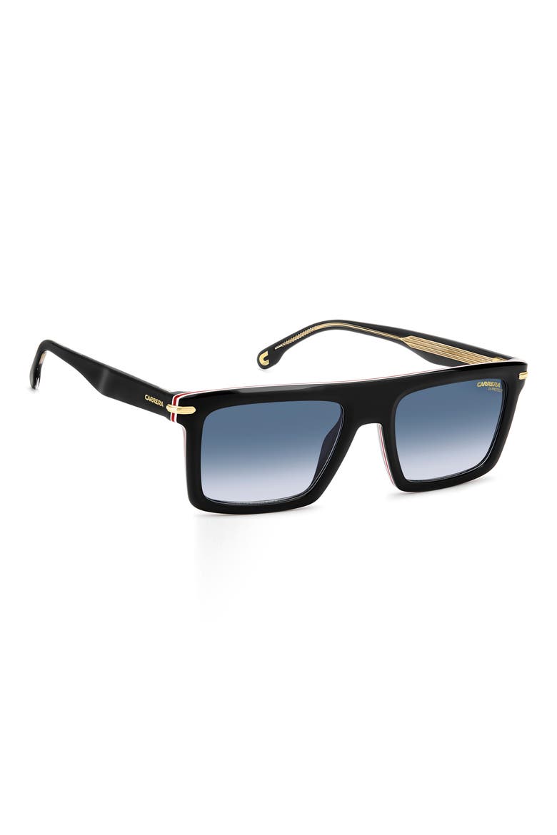 54mm Rectangular Flat Top Sunglasses, Alternate, color, BLACK RED/ DARK BLUE
