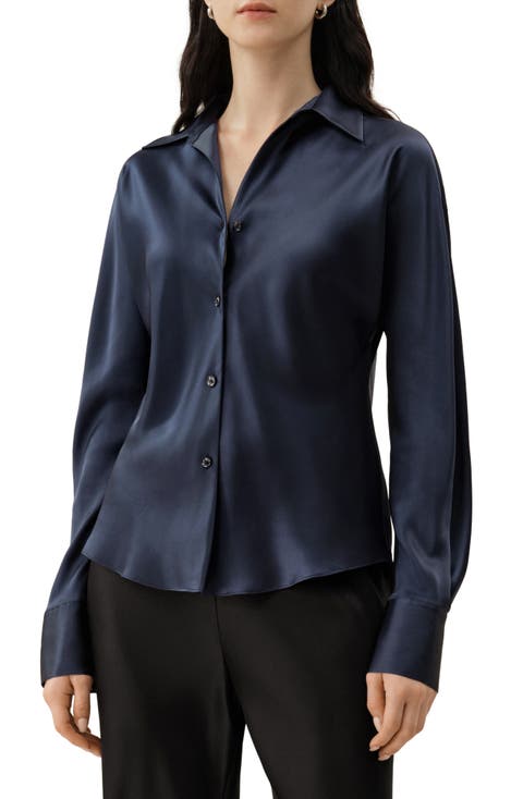 Women's Bias Cut Silk Shirt