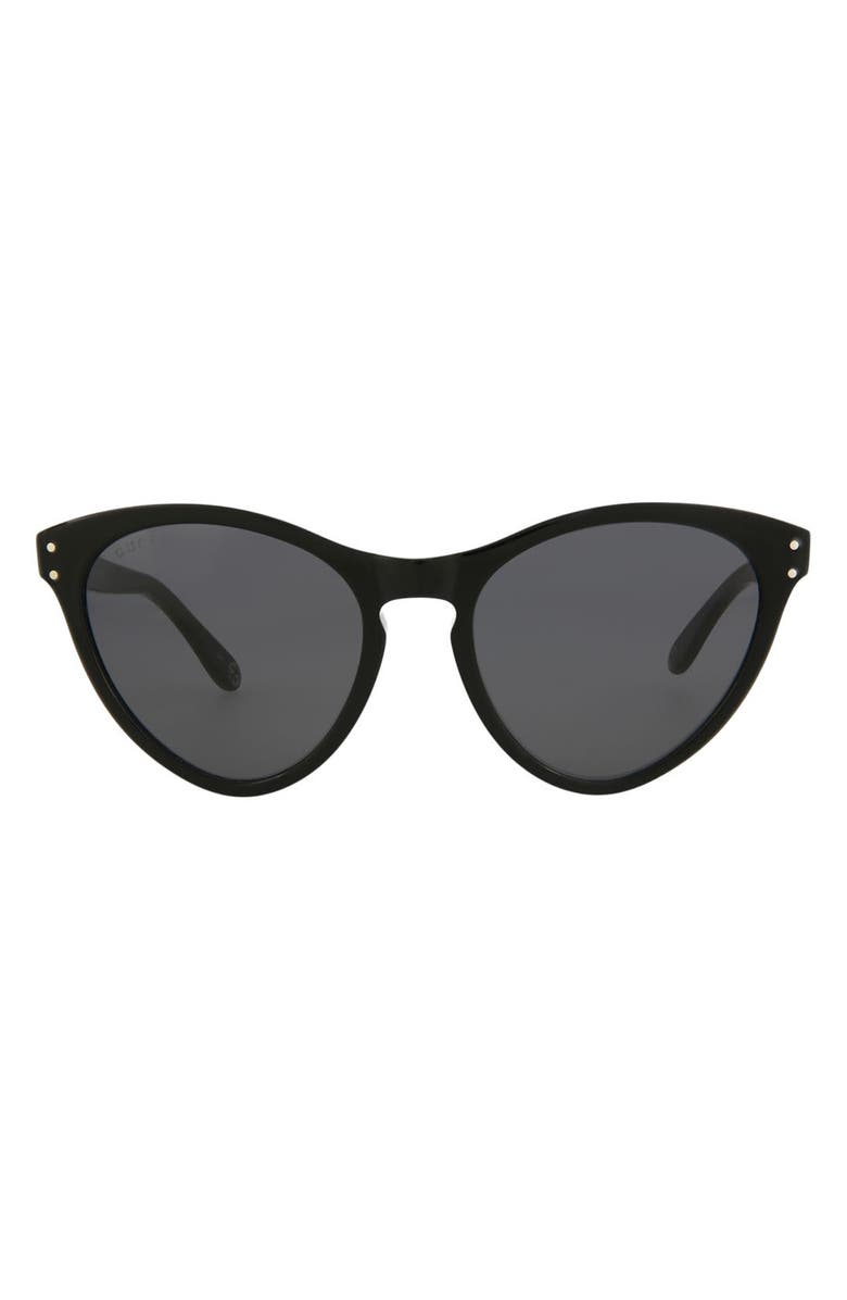 Gucci 54mm Cat Eye Sunglasses, Main, color, Black Black Grey