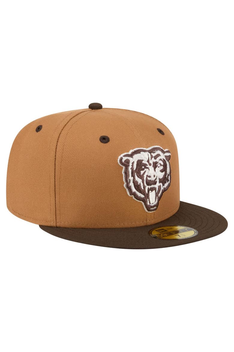 Men's New Era  Light Brown/Dark Brown Chicago Bears Two-Tone Walnut 59FIFTY Fitted Hat, Alternate, color, Light Brown