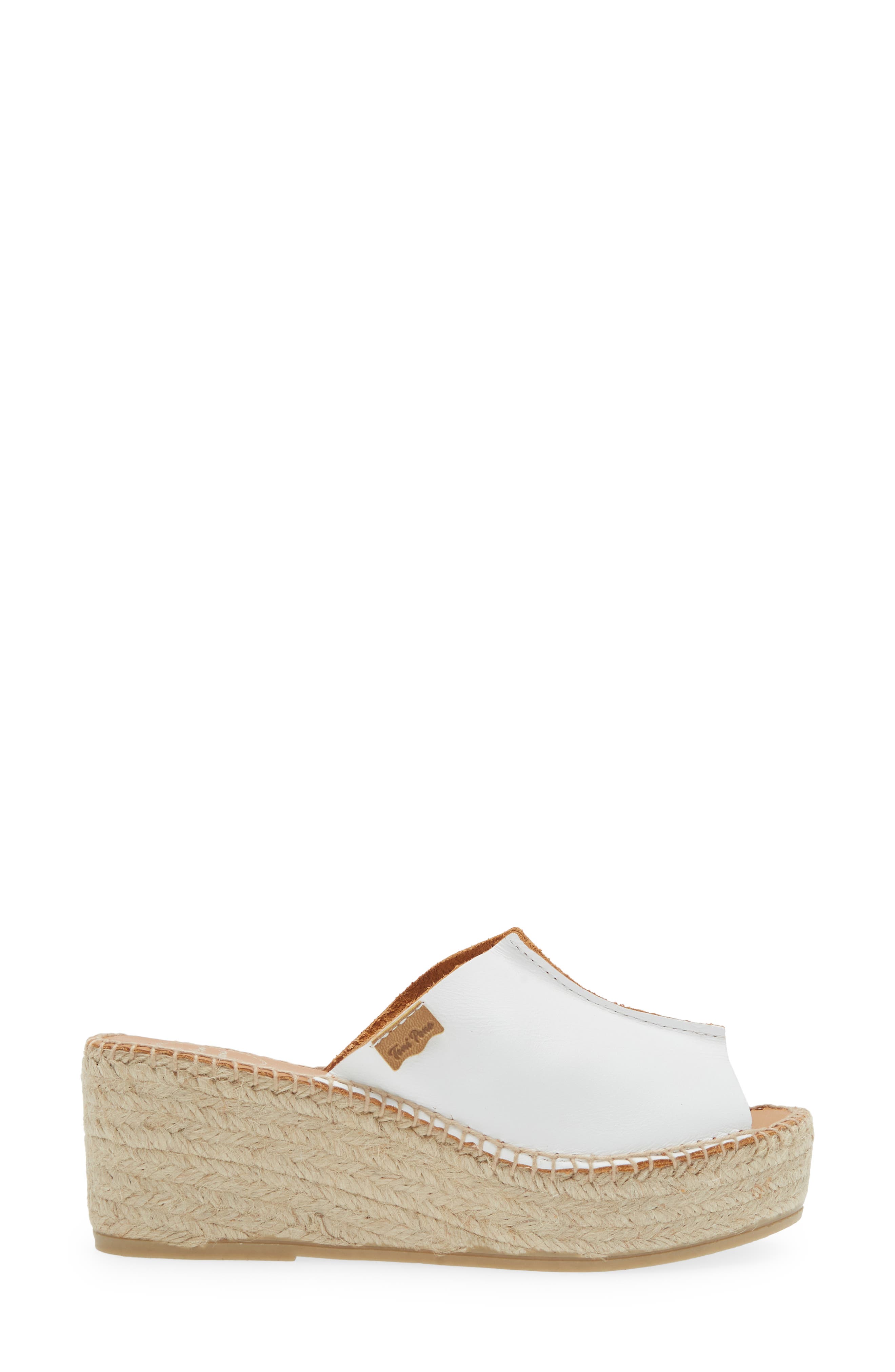 Ivonne Espadrille Platform Wedge Slide Sandal, Alternate, color, BLANC/WHITE