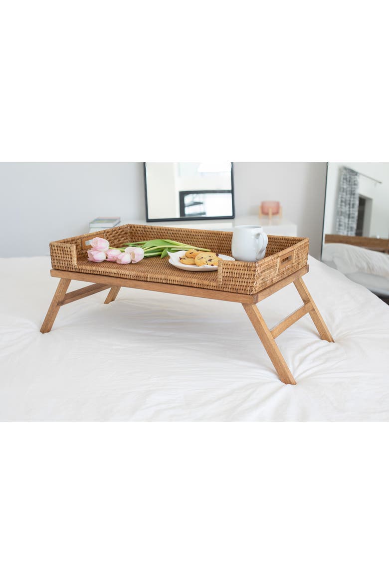 Artifacts Rattan Breakfast Tray/Table, Alternate, color, Honey Brown