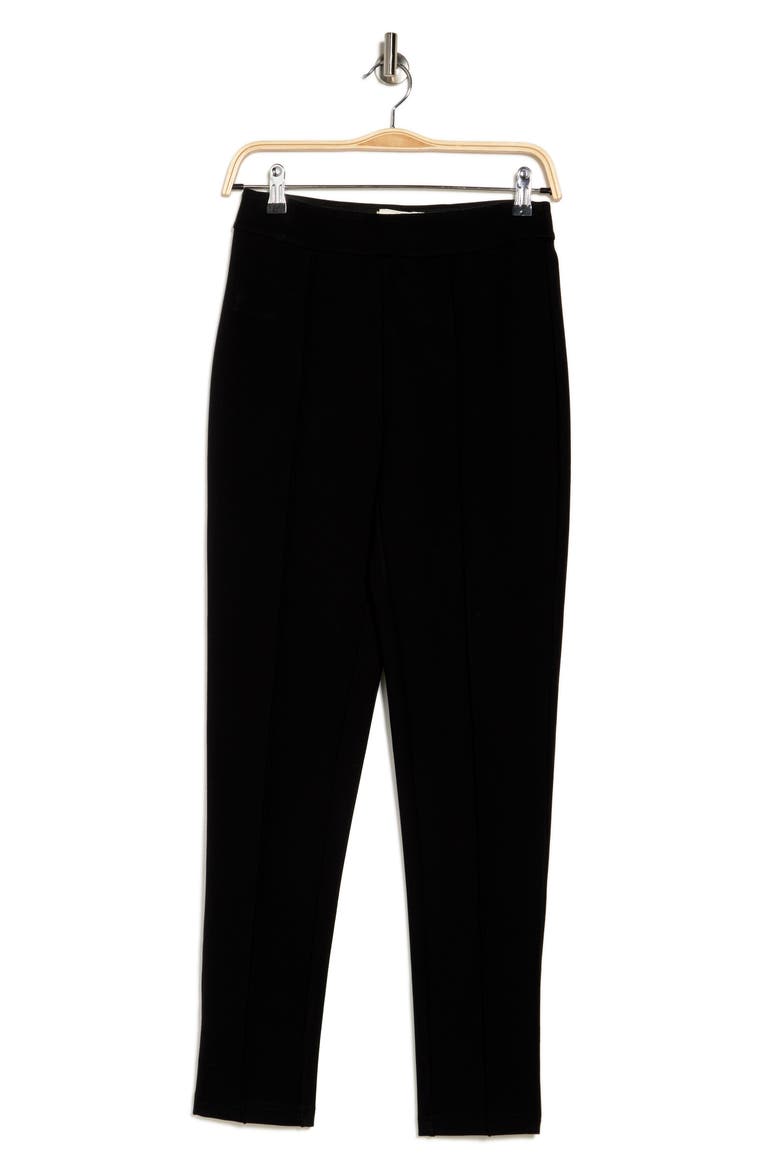 Sharon Seamed Front Ponte Knit Pants, Alternate, color, BLACK
