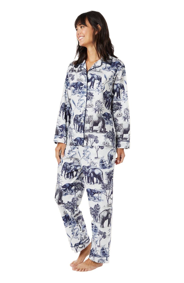 The Cat's Pajamas Luxe Pima Pajama Set Conversational, Main, color, Safari Toile