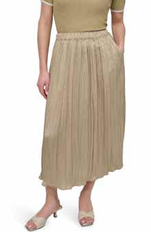 DKNY Crushed Pleated Midi Skirt