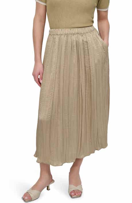 DKNY Crushed Pleated Midi Skirt